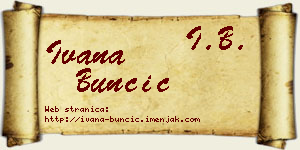 Ivana Bunčić vizit kartica